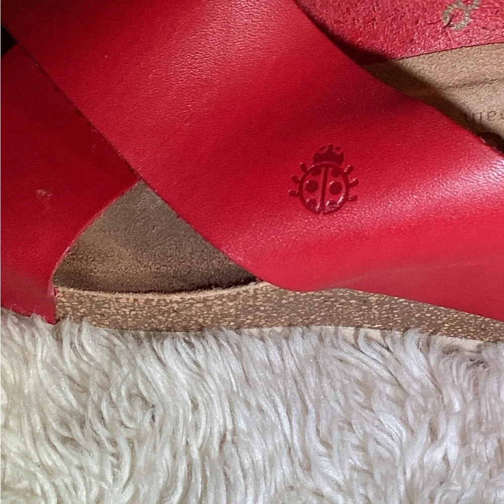 Yokono Red Wedge Sandals size 8